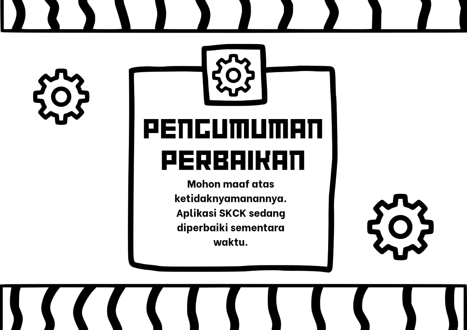 Pemberitahuan Pemeliharaan Sistem Aplikasi Operator Pencetakan